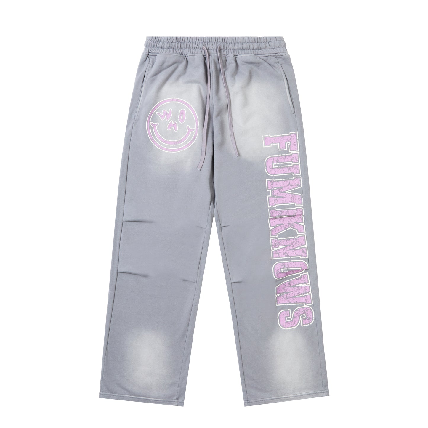 FUMIKNOWS Distressed Smiley Sweats