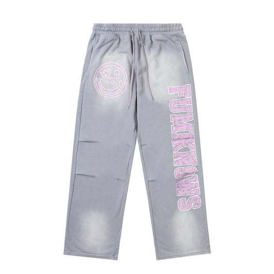 FUMIKNOWS Distressed Smiley Sweats