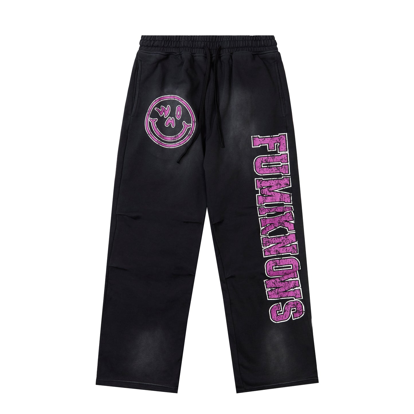 FUMIKNOWS Distressed Smiley Sweats